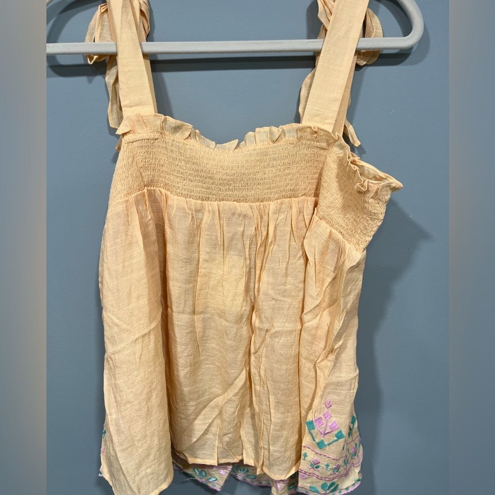 Blu pepper tie strap flowy tank embroidered. - Picture 5 of 5